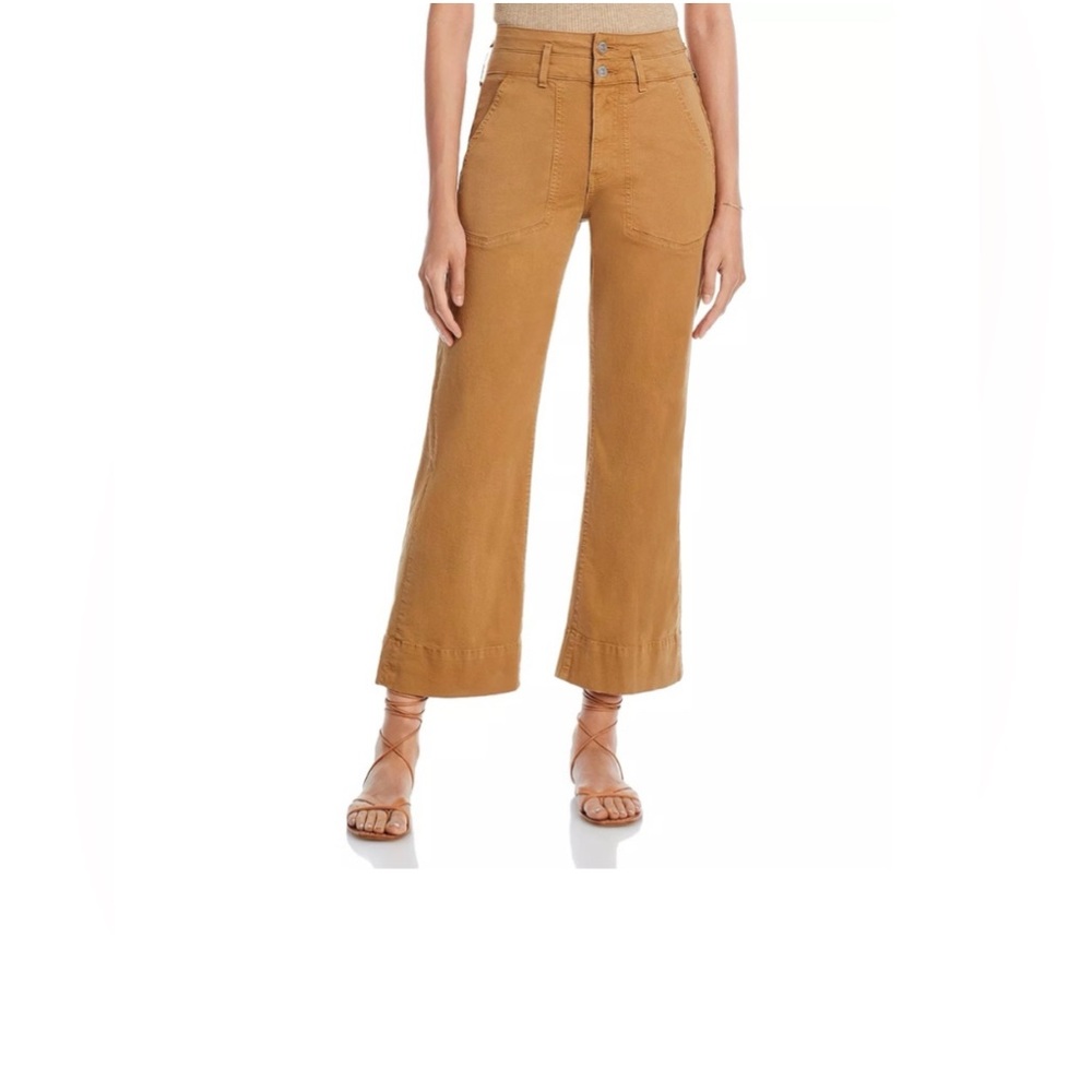 Veronica‎ Beard Hilde Wide Ankle Crop High Rise Pants Ochre 30 FLAWS